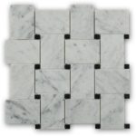 Wideweave White Carrara With Black Dot