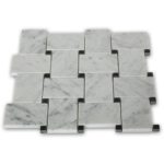 Wideweave White Carrara With Black Dot
