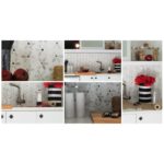 Mj Dahlia White Thassos Gray Marble With Silver Mirror Dot