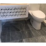 Mj Dahlia White Thassos Gray Marble With Silver Mirror Dot