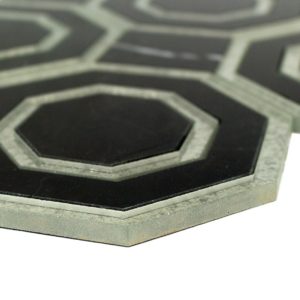 Omni Hex Nero Marquina Antique Mirror Line