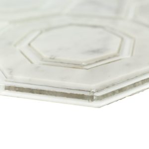 Omni Hex White Carrara Super White Polished Line