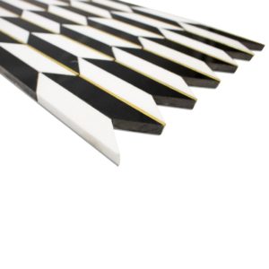 Polarized Brass Line With White Thassos  Nero Marquina