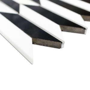 Polarized Chrome Line With White Thassos  Nero Marquina