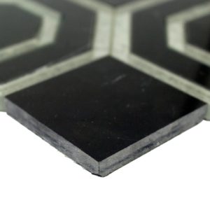 Omni Hex Nero Marquina Antique Mirror Line