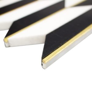 Polarized Brass Line With White Thassos  Nero Marquina