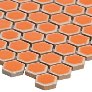 Simple Rimmed Hexagon Tangerine