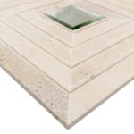Tonya Comer Boulevard Travertine 16 X 16 Inch With Antique Mirror Insert