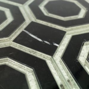 Omni Hex Nero Marquina Antique Mirror Line