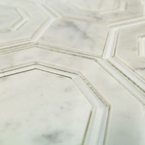 Omni Hex White Carrara Super White Polished Line