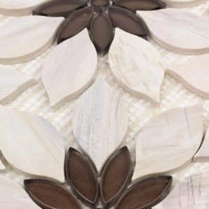 Mj Rain Flower – Wooden Beige, Taupe Beige Glass