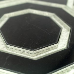 Omni Hex Nero Marquina Antique Mirror Line