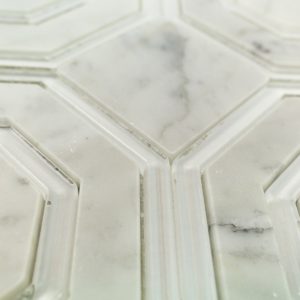 Omni Hex White Carrara Super White Polished Line