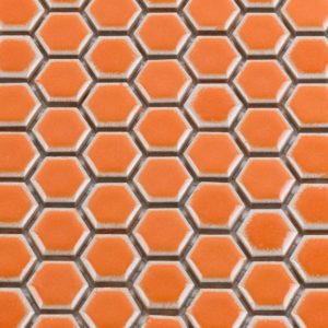 Simple Rimmed Hexagon Tangerine