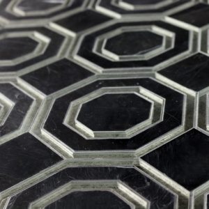 Omni Hex Nero Marquina Antique Mirror Line