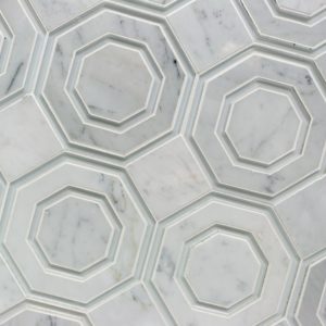 Omni Hex White Carrara Super White Polished Line