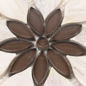 Mj Rain Flower – Wooden Beige, Taupe Beige Glass