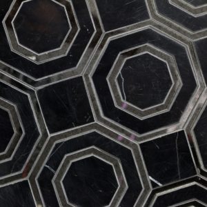 Omni Hex Nero Marquina Antique Mirror Line