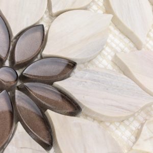 Mj Rain Flower – Wooden Beige, Taupe Beige Glass