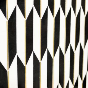 Polarized Brass Line With White Thassos  Nero Marquina