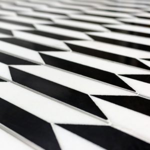 Polarized Chrome Line With White Thassos  Nero Marquina