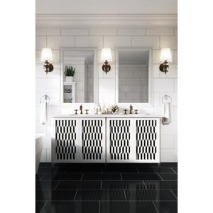 Polarized Chrome Line With White Thassos  Nero Marquina
