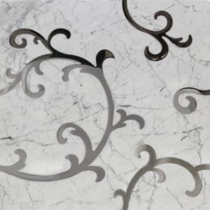 Inlay White Carrara Stainless Steel Inlay 24X24
