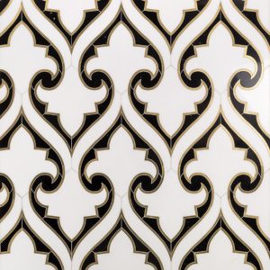 Shangri-La – White Thassos, Black Marble Brass
