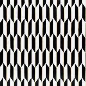 Polarized Brass Line With White Thassos  Nero Marquina