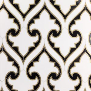 Shangri-La – White Thassos, Black Marble Brass