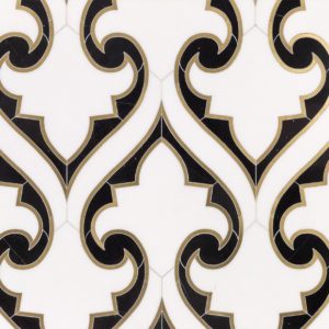 Shangri-La – White Thassos, Black Marble Brass
