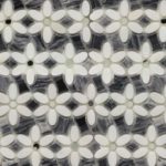 Mj Dahlia White Thassos Gray Marble With Silver Mirror Dot