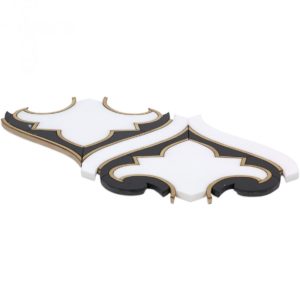 Shangri-La – White Thassos, Black Marble Brass