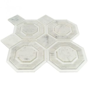 Omni Hex White Carrara Super White Polished Line