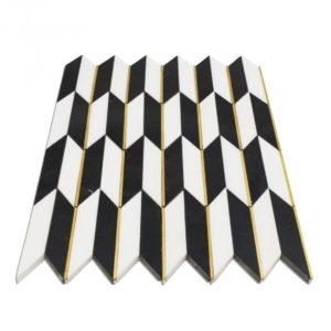 Polarized Brass Line With White Thassos  Nero Marquina