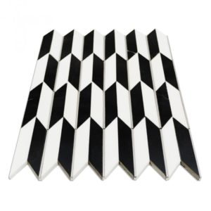 Polarized Chrome Line With White Thassos  Nero Marquina