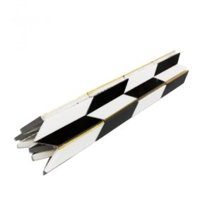 Polarized Brass Line With White Thassos  Nero Marquina