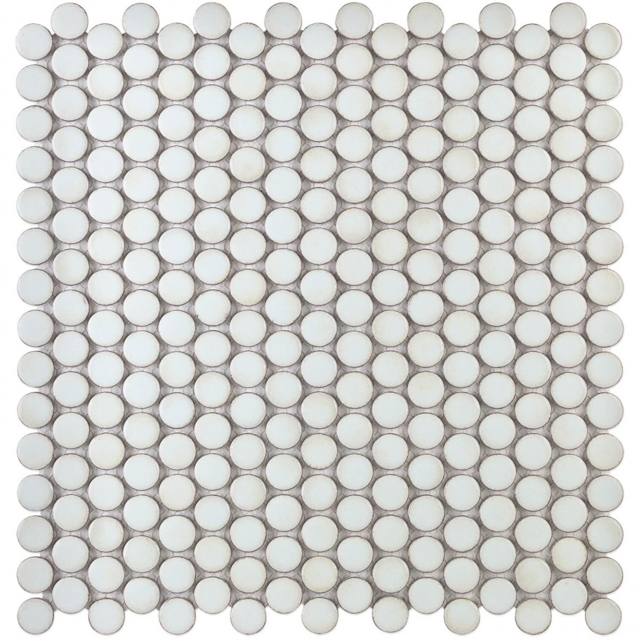 Simple Penny Rounds Solid Polished White - St Clair Tile & Stone Store ...