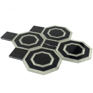 Omni Hex Nero Marquina Antique Mirror Line
