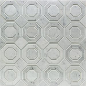 Omni Hex White Carrara Super White Polished Line
