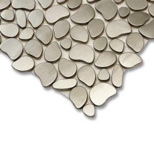 Metal Stainless Silver Brush Cobblestone