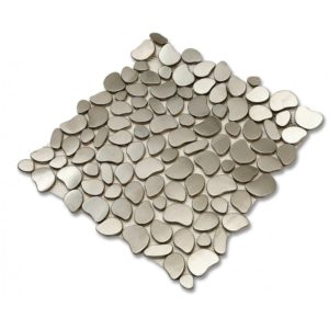 Metal Stainless Silver Brush Cobblestone
