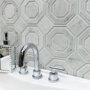 Omni Hex White Carrara Super White Polished Line