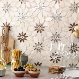 Mj Rain Flower – Wooden Beige, Taupe Beige Glass
