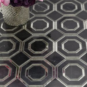 Omni Hex Nero Marquina Antique Mirror Line