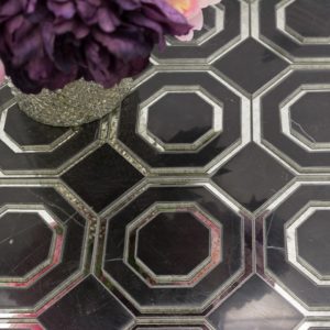 Omni Hex Nero Marquina Antique Mirror Line