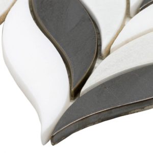 Baroque Floret Gun Metal & White Jade
