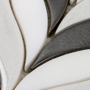 Baroque Floret Gun Metal & White Jade