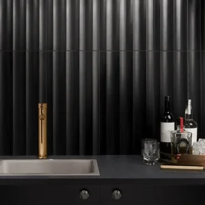 Carver Fluted Black Jade 12X24 Dimensional Honed