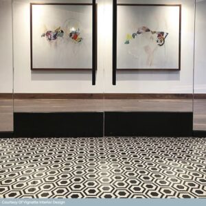 Evo Hex Nero & Asian Statuary 4″ Hexagon Marble Polished Mosaic Tile